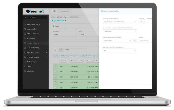‌Freeme se integra con la mayoría de los softwares de contabilidad