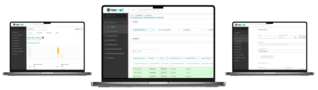 Interfaz de Freeme Empresas para facturación Verifactu